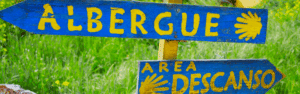Cartel indicativo del Camino de Santiago