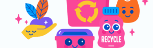 Diferentes dibujos sobre el reciclaje